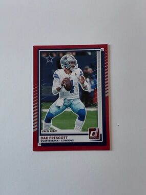 Donruss Dak Prescott Football Card - Red Border, Blue & White Image